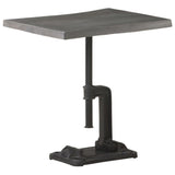 NNEVL Side Table Grey 45x35x48 cm Solid Acacia Wood & Cast Iron