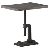NNEVL Side Table Grey 45x35x48 cm Solid Acacia Wood & Cast Iron