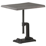NNEVL Side Table Grey 45x35x48 cm Solid Acacia Wood & Cast Iron