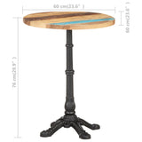NNEVL Bistro Table Ø60x76 cm Solid Reclaimed Wood