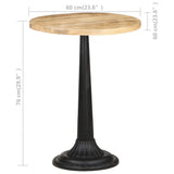 NNEVL Bistro Table Ø60x76 cm Rough Mango Wood