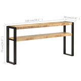 NNEVL Console Table 150x30x75 cm Rough Mango Wood