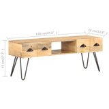 NNEVL TV Cabinet 120x35x45 cm Solid Mango Wood