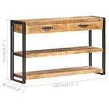 NNEVL Sideboard 120x30x75 cm Solid Rough Mango Wood