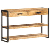 NNEVL Sideboard 120x30x75 cm Solid Rough Mango Wood