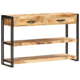 NNEVL Sideboard 120x30x75 cm Solid Rough Mango Wood