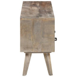NNEVL TV Cabinet Grey 130x35x51 cm Solid Rough Mango Wood