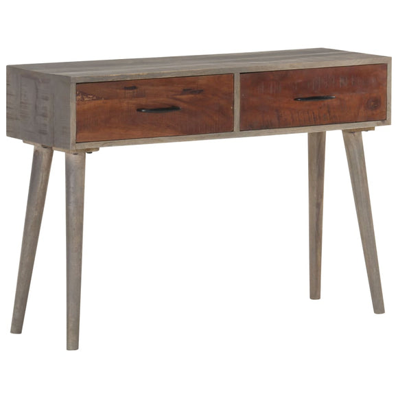 NNEVL Console Table Grey 110x35x75 cm Solid Rough Mango Wood
