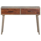 NNEVL Console Table Grey 110x35x75 cm Solid Rough Mango Wood