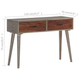 NNEVL Console Table Grey 110x35x75 cm Solid Rough Mango Wood