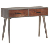 NNEVL Console Table Grey 110x35x75 cm Solid Rough Mango Wood