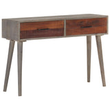 NNEVL Console Table Grey 110x35x75 cm Solid Rough Mango Wood