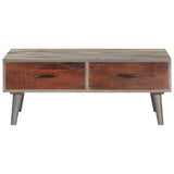 NNEVL Coffee Table Grey 100x60x40 cm Solid Rough Mango Wood