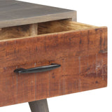 NNEVL Coffee Table Grey 100x60x40 cm Solid Rough Mango Wood