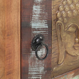 NNEVL Bedside Cabinet with Buddha Cladding 40x30x50 cm Reclaimed Wood