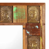 NNEVL Mirror with Buddha Cladding 80x50 cm Solid Reclaimed Wood