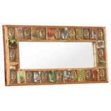 NNEVL Mirror with Buddha Cladding 110x50 cm Solid Reclaimed Wood