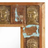 NNEVL Mirror with Buddha Cladding 110x50 cm Solid Reclaimed Wood