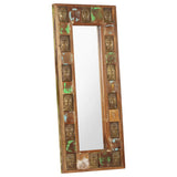 NNEVL Mirror with Buddha Cladding 50x110 cm Solid Reclaimed Wood