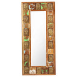 NNEVL Mirror with Buddha Cladding 50x110 cm Solid Reclaimed Wood