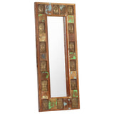NNEVL Mirror with Buddha Cladding 50x110 cm Solid Reclaimed Wood