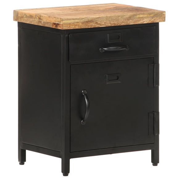 NNEVL Bedside Cabinet 40x30x52 cm Rough Mango Wood