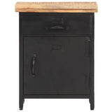 NNEVL Bedside Cabinet 40x30x52 cm Rough Mango Wood