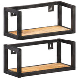 NNEVL Wall Shelves 2 pcs 40 cm Rough Mango Wood