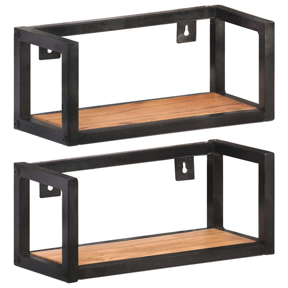 NNEVL Wall Shelves 2 pcs 40 cm Solid Acacia Wood