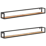 NNEVL Wall Shelves 2 pcs 160 cm Solid Acacia Wood