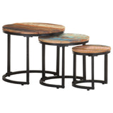 NNEVL Side Tables 3 pcs Solid Reclaimed Wood
