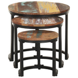 NNEVL Side Tables 3 pcs Solid Reclaimed Wood