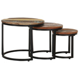 NNEVL Side Tables 3 pcs Solid Reclaimed Wood
