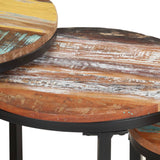 NNEVL Side Tables 3 pcs Solid Reclaimed Wood