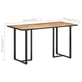 NNEVL Dining Table 140 cm Rough Mango Wood