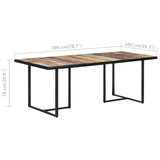 NNEVL Dining Table 200 cm Solid Reclaimed Wood