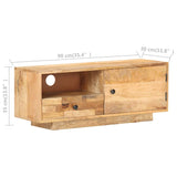 NNEVL TV Cabinet 90x30x35 cm Solid Mango Wood
