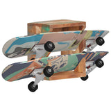 NNEVL Wall Mounted Skateboard Holder 25x20x30 cm Solid Reclaimed Wood