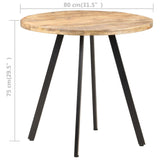 NNEVL Dining Table 80 cm Rough Mango Wood
