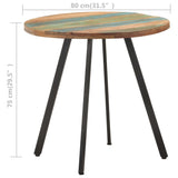 NNEVL Dining Table 80 cm Solid Reclaimed Wood