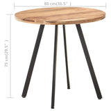 NNEVL Dining Table 80 cm Solid Acacia Wood