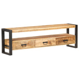 NNEVL TV Cabinet 150x30x45 cm Solid Rough Mango Wood