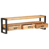NNEVL TV Cabinet 150x30x45 cm Solid Rough Mango Wood