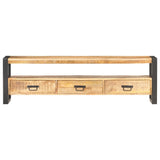 NNEVL TV Cabinet 150x30x45 cm Solid Rough Mango Wood