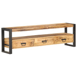 NNEVL TV Cabinet 150x30x45 cm Solid Rough Mango Wood