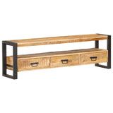 NNEVL TV Cabinet 150x30x45 cm Solid Rough Mango Wood