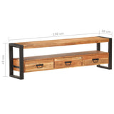 NNEVL TV Cabinet 150x30x45 cm Solid Acacia Wood