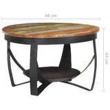 NNEVL Coffee Table Ø68x43 cm Solid Reclaimed Wood