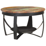 NNEVL Coffee Table Ø68x43 cm Solid Reclaimed Wood