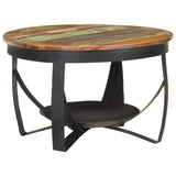 NNEVL Coffee Table Ø68x43 cm Solid Reclaimed Wood